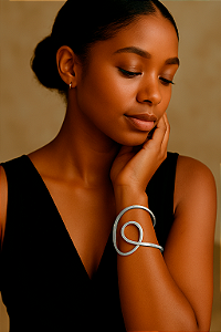 Bracelete Feminino @ Ajustável - Design Escultural e Atemporal