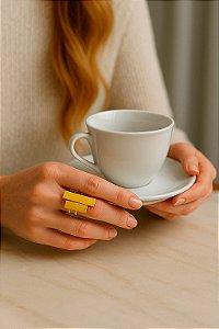 Anel Barra Dupla Irregular Banhado em Ouro - Minimalismo Sofisticado