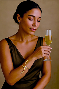 Bracelete Torcido Feminino Ajustável Banhado em Ouro 18K