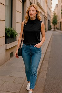 Regata Feminina Gola Boba Cor Preta