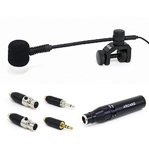 Microfone condensador para instrumento Arcano IMIC-2 c/ adaptadores cambiáveis sax