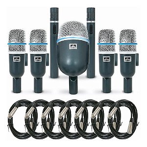 Kit de 7 microfones para bateria Arcano 7OSME-DKIT + 7 cabos mono XLR-XLR