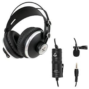 Fone de ouvido ARC-SHP300 + microfone condensador CHOI lapela