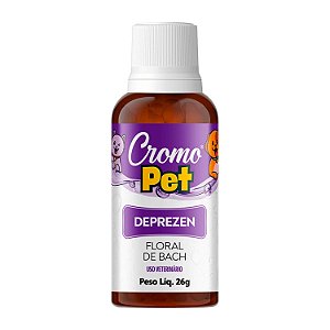 Sentimento de Desanimo, Tristeza e Depressão Pet Flora DEPREZEN 26g - CromoPet Cromo Pet