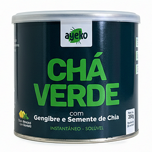 Chá Verde Solúvel c/ Gengibre e Semente de Chia 200g - AYEKO