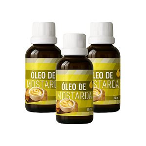 KIT 3 Óleo Vegetal de Mostarda Puro e Natural 30ml