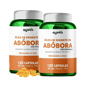 KIT 2 - Óleo de Semente de Abóbora c/ Vitamina E 120caps - AYEKO