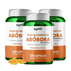 KIT 3 - Óleo de Semente de Abóbora c/ Vitamina E 120caps - AYEKO