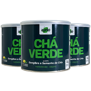 KIT 3 - Chá Verde c/ Gengibre e Semente de Chia 200g - AYEKO
