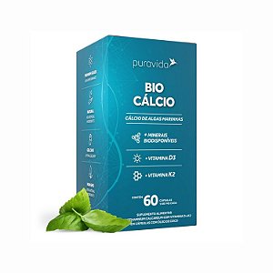 Bio Cálcio Marinho + Vitamina D3 K2 60 capsulas - Puravida
