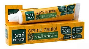 Creme Dental Natural Hortelã e Curcuma 90g - Boni Natural