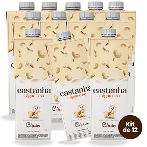 Kit 12 Leite Vegetal Castanha e Àgua 1L - Cajueiro