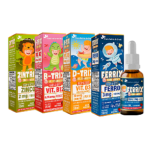 Vitaminas Kids (Ferrix + D-trix + Zintrix + B-trix) Liquido - Flora Nativa