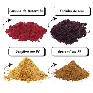 Pré Treino Natural 400g (Farinha de Beterrada + Farinha de Uva + Gengibre em Pó + Guaraná em Pó)