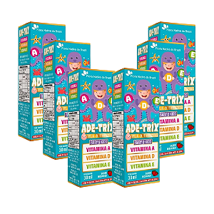 Kit 6 Ade-trix Kids (vit. A D E) 30ml Sabor Morango