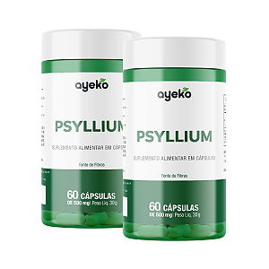 2X Psyllium 60 Cápsulas 500mg Fonte De Fibras - Ayeko