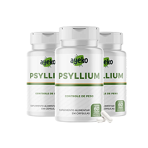 KIT 3 Psyllium Rico Em Fibras 60caps - Ayeko