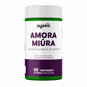 Amora Miúra 500mg + Magnésio e Vitaminas 60 Comprimidos Mastigáveis Ayeko