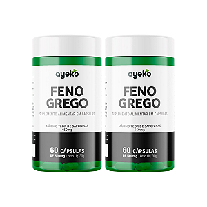 2X Feno Grego 450mg/porção Alto Teor de Saponinas 60cáps - Ayeko