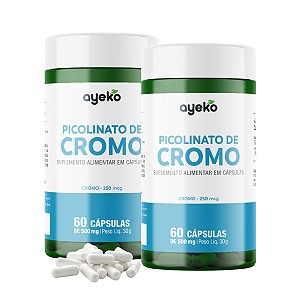 2X Picolinato de Cromo 250mcg Rendimento 120 dias Ayeko