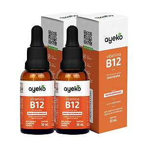 2X Metilcobalamina Vitamina B12 9,9mcg 30ml Frutas Vermelhas - 600 Doses Ayeko