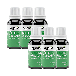 6X Óleo Vegetal De Orégano 100% Puro E Natural Prensado a Frio 30ml Ayeko
