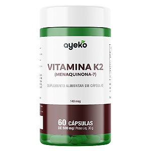 Vitamina K2 (MK-7) Menaquinona-7 149mcg 60 Cápsulas - Ayeko