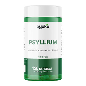 Psyllium 120 Cápsulas 500mg Fonte de Fibras - Ayeko