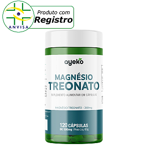 Magnésio Treonato Fórmula com Máxima Concentração e Biodisponibilidade - 120 Cápsulas - Ayeko