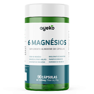 6 Magnésios 90 cápsulas - Blend Premium - Ayeko