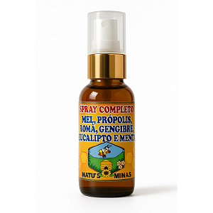 Spray Completo (Mel, Própolis, Romã, Gengibre, Menta) 35ml - Natus Minas
