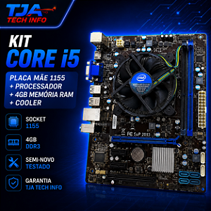 Kit Core i5 Placa Mãe 1155 4GB DDR3 Cooler Semi-novo Testado