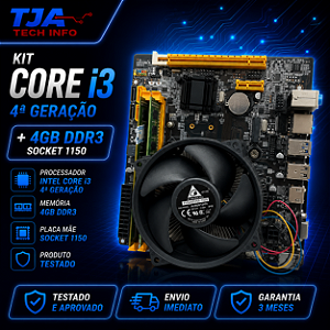 Kit PC Core i3 4ª Geração 4GB DDR3 | Socket 1150 | Testado ✅ | Garantia 3 Meses