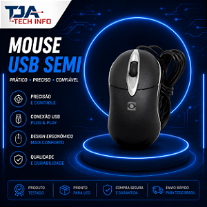 Mouse USB com Fio Óptico Semi Novo para PC e Notebook