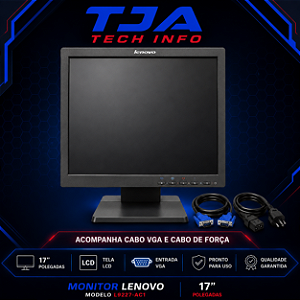 Monitor 17” Quadrado LCD Semi Novo | VGA + Energia | Multimarcas | Testado