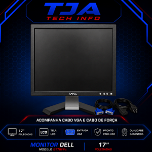 Monitor Dell 17” Quadrado LCD Semi Novo | VGA + Energia | Pronta Entrega