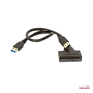 Cabo Adaptador SATA para USB 3.0 com Dois Plugues USB