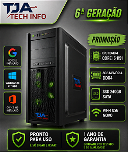 Computador Core i5 6ª Geração 8GB DDR4 SSD 240GB Wi-Fi Windows 10 Pro