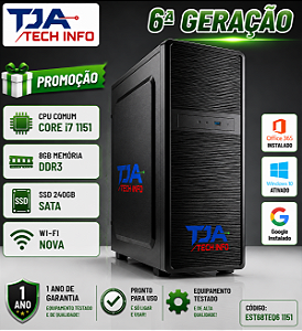 Computador Intel Core i7 6ª Geração 8GB DDR3 SSD 240GB Wi-Fi Windows 10 Pronto Para Uso