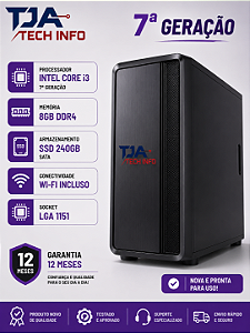 Cpu i3 7ª Geração 8GB RAM DDR4 SSD 240GB Wi-Fi Incluso Nova e Pronta pra Uso! 💻🚀