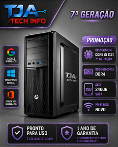 Computador Core i5 7ª Geração 8GB DDR4 SSD 240GB Wi-Fi Windows 10 Pro