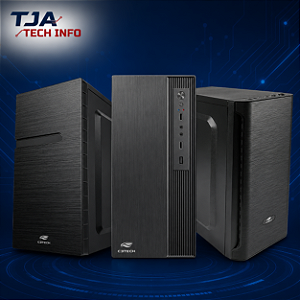 Gabinete Office ATX/Micro-ATX p/ PC – 4 Slots PCI, Suporte SSD/HDD, Sem Cooler TJA Tech Info