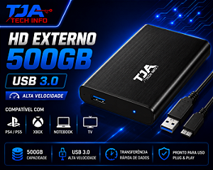 HD Externo 500GB para PS4 PS5 Xbox Notebook TV – Alta Velocidade USB 3.0