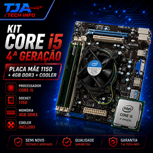 Kit Core i5 de 4ª Geração Placa 1150 4GB DDR3 Cooler: