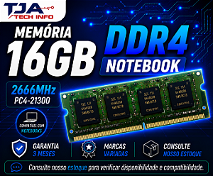 Memória Notebook DDR4 16GB 2666MHz PC4-21300 SO-DIMM