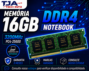 Memória Notebook DDR4 16GB 3200MHz PC4-25600 SO-DIMM