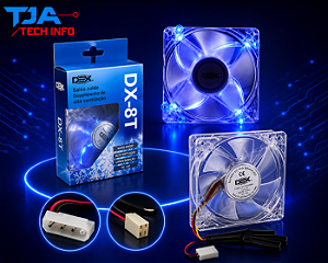 Cooler Fan 80mm com LED Azul – Silencioso e Eficiente | TJA Tech Info