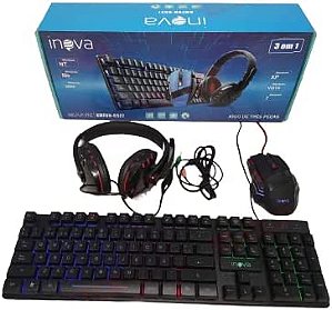 Kit Gamer Com Teclado /Headset /Mouse KMFON-6527 NOVO