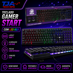 Teclado Gamer Start RGB USB ABNT2 LED Colorido para PC e Notebook