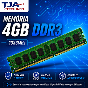 Memória DDR3 4GB 1333MHz PC3-10600 Desktop Computador